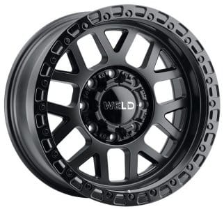17x9 weld off-road cinch w104 satin black (rotary forged) 5x5/127 5x4.5/114.3 -12mm - image