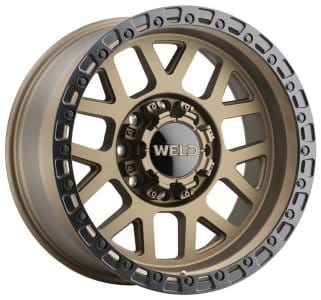 17x9 weld off-road cinch w115 satin bronze w/ satin black lip (rotary forged) 5x4.5/114.3 5x5/127 0mm - image