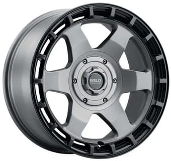 20x9 weld off-road ridge w151 satin gunmetal w/ satin black ring 5x127/5 | 5x139.7/5.5 0mm - image