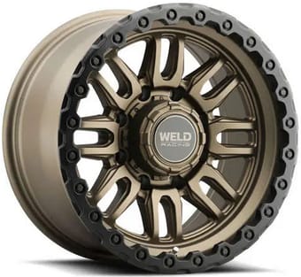 17x9 weld off-road swift w180 satin bronze w/ satin black ring 8x170 -12mm - image