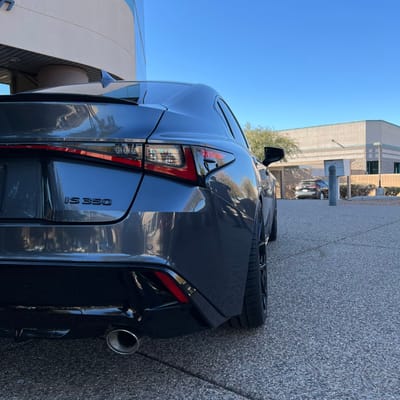 19 Staggered Vossen HF-5 in Gloss Black on a 2024 Lexus IS 350 F Sport