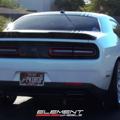 20 Inch Staggered Ferrada FR2 in Machine Silver on a 2019 Dodge Challenger