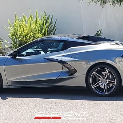 Staggered 19/20 inch Ace Alloy AFF01 in Gloss Mica Grey w/ Brushed Face 2024 Chevrolet Corvette Stingray Z51