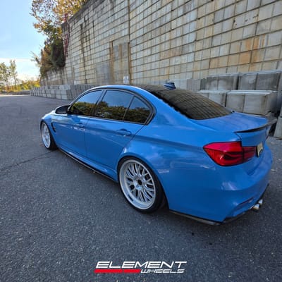 20 Staggered Fifteen52 Holeshot RSR in Radiant Silver on a 2018 BMW M3