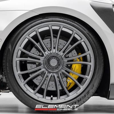 20/21 Double Staggered Magnesium GW9 in Gunmetal on a 992 Turbo S