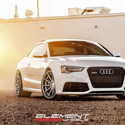 20 inch Staggered Ferrada FR4 Machine Silver on 15 Audi RS5 w/ Specs
