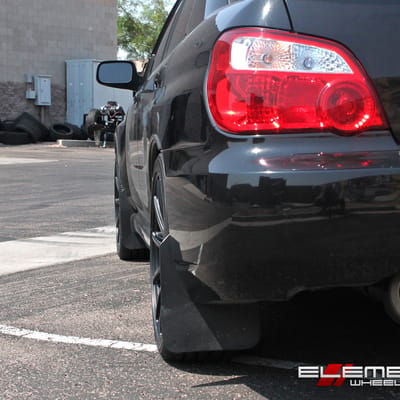 18x8 Niche Essen Matte Black on a 2004 Subaru WRX w/ Specs