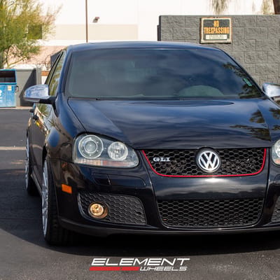 18 inch Rotiform BLQ Silver Machined R110 on a 2006 Volkswagen Jetta GLI