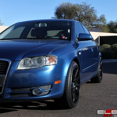 19x8.5 Mach ME10 Satin Black on a 2006 Audi A4 w/ Specs