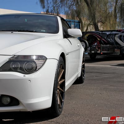 20 inch Staggered Ferrada FR4 Matte Bronze w/ Gloss Black Lip on a 2006 BMW 6 Series Coupe w/ Specs