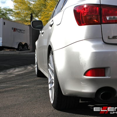 19 inch Staggered Curva Concepts C7 Gloss Silver on 2006 Lexus IS350