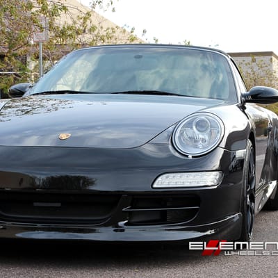19 inch Staggered Ruger Mesh Black Wheels on 06 Porsche Carrera 997 w/ Specs