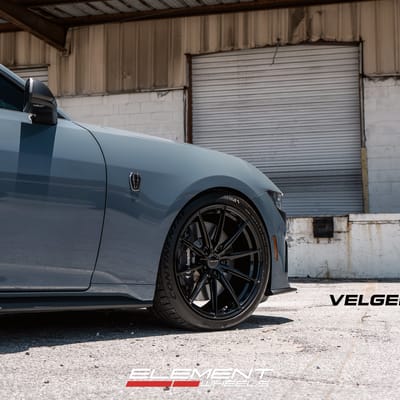 20 Inch Staggered Velgen VF10 Gloss Black on a 2024 Ford Mustang Dark Horse