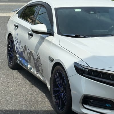 19 inch Konig Myth in Gloss Black w/ Blue Tinted Clear Coat on a 2018 Honda Accord