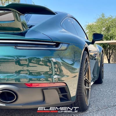 20/21 Double Staggered Variant Zeno in Satin Bronze on a 2023 Porsche 911 Carrera 992
