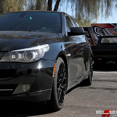 18x8.5 TSW Sebring Matte Black on a 2008 BMW 528i w/ Specs