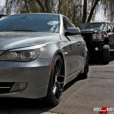20 inch Staggered Stance SF03 Gloss Black Tinted Machined on a 2008 BMW 535i RWD w/ Specs