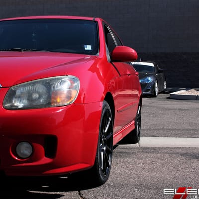 17x7 Big Bang Sport BSP31 Satin Black on a 2008 Kia Spectra 5 w/ Specs