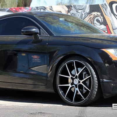 20x8.5 Black Di Forza BM-14 Gloss Black w/machined Face on a 2008 Audi TT Quattro (base model) w/ Specs