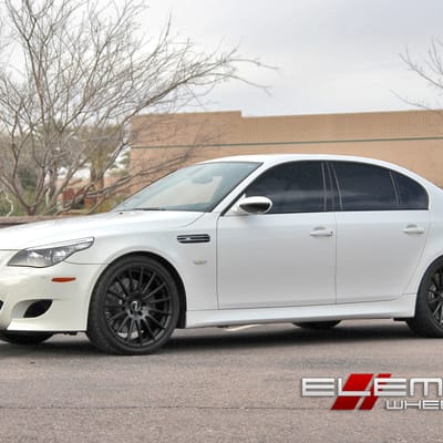 20 inch Staggered Miro 110 All Matte Black on 2008 BMW M5 w/ Specs