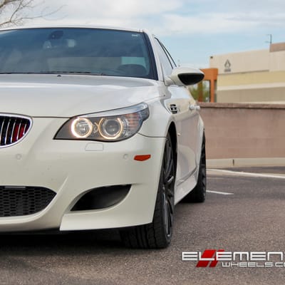 20 inch Staggered Miro 110 All Matte Black on 2008 BMW M5 w/ Specs