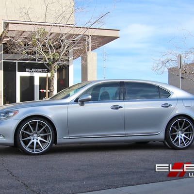 22 inch Staggered Verde V20 Insignia Hypersilver Machined on 2008 Lexus LS460 w/ Specs