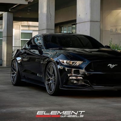 20 inch Staggered Velgen VMB7 Matte Gunmetal on 2015 Ford Mustang GT w/ Specs