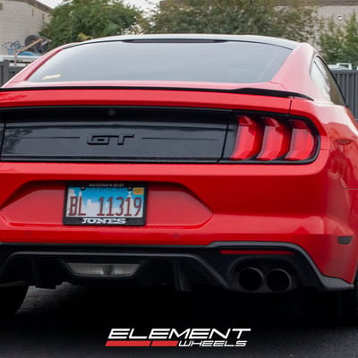 20 inch Staggered XO Madrid Matte Black w/ Milled Spoke & Brushed Tinted Face on a 2018 Ford Mustang