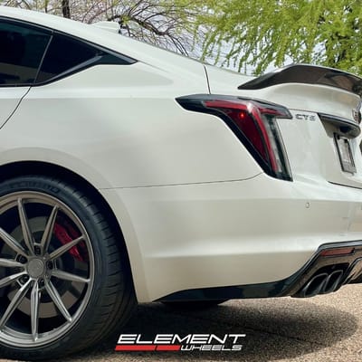 20 inch Staggered Avant Garde AGL74 in Gloss Gunmetal on a 2023 Cadillac CT5-V Blackwing