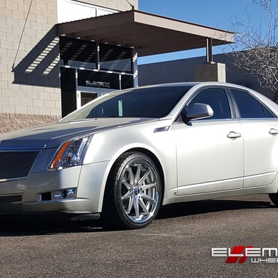 20 inch Staggered Rohana RC10 Silver Wheels On 2008 Cadillac CTS Sedan w/ Specs