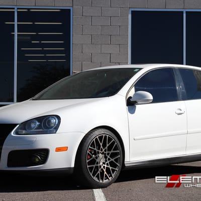 18x8.5 Rotiform BLQ Black Machined w/ Tint on 2009 VW GTi w/ Specs