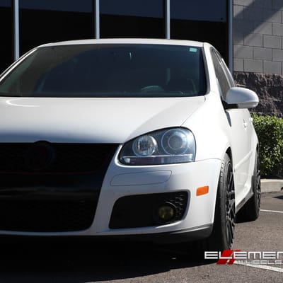 18x8.5 Rotiform BLQ Black Machined w/ Tint on 2009 VW GTi w/ Specs