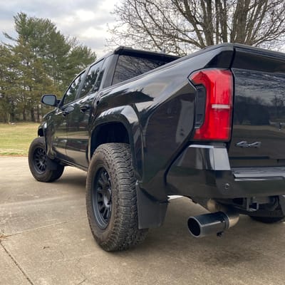 18 inch Black Rhino Rapid in Matte Black on a 2024 Toyota Tacoma 4WD