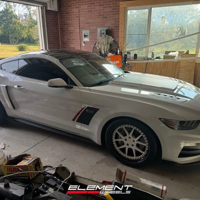 Staggered 20 inch Variant CDM-3P in Gloss White w/ Carbon Fiber Lip on a 2017 Ford Mustang Roush