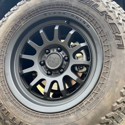 18 inch Black Rhino Rapid in Matte Black on a 2024 Toyota Tacoma 4WD