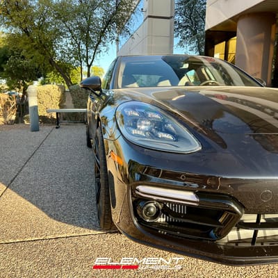 22 inch Staggered Curva Concepts C48 Gloss Black on a 2018 Porsche Panamera Turbo