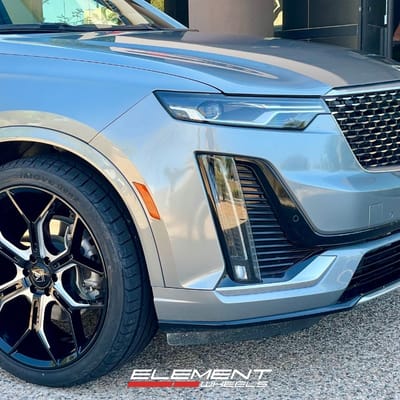 22 inch Asanti ABL-38 in Gloss Black w/ Milled Accents on a 2023 Cadillac XT6