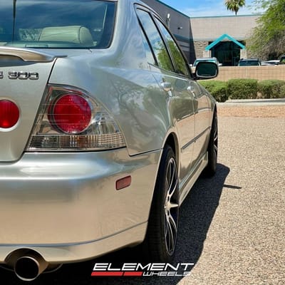 17 Inch Kraze KR194 in Gloss Black w/ Machined Face on a 2003 Lexus IS300
