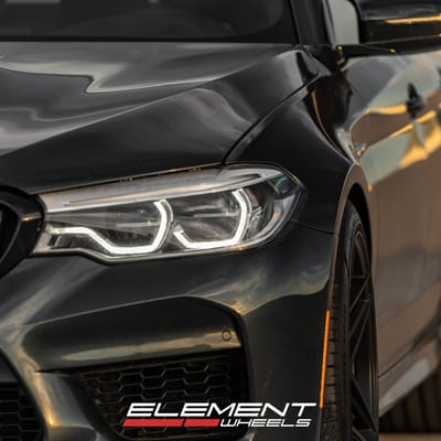 20 inch Staggered Variant Xenon Satin Black on a 2019 BMW M5 Competition