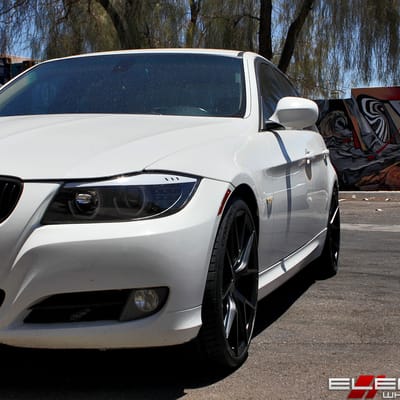 19 inch Staggered Verde V99 Axis Satin Black on a 2010 BMW 328i w/ Specs