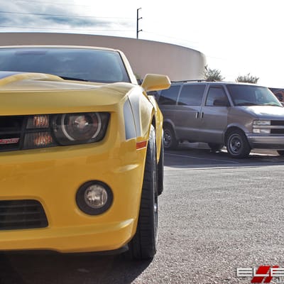 20 inch Staggered MRR 228 Camaro Z28 Replica Wheels Gloss Black on a 2010 Chevy Camaro SS w/ Specs