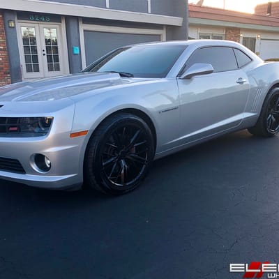 20 inch Staggered MRR M650 Camaro ZL1 Replica Satin Black on a 2010 Chevy Camaro SS w/ Specs