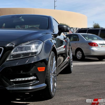 20 inch Staggered Lexani Pegasus All Chrome on a 2010 Mercedes Benz CLS 63 w/ Specs