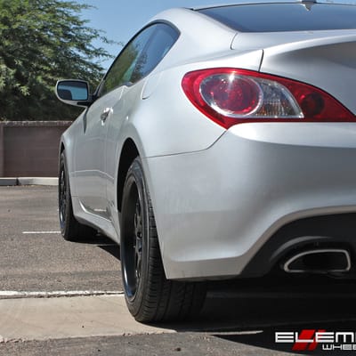18 in staggered TSW Valencia Matte Black on a 2010 Hyundai Genesis Coupe w/ specs