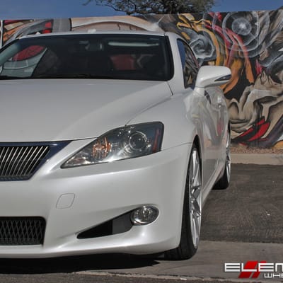 19x8.5 Klutch KM20 Silver/Machined on a 10 Lexus IS250C w/ Specs