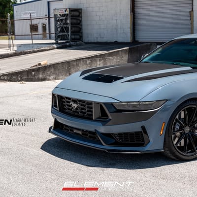 20 Inch Staggered Velgen VF10 Gloss Black on a 2024 Ford Mustang Dark Horse