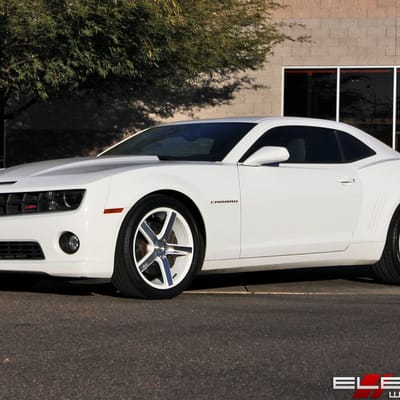 20 inch Staggered Niche Milan Silver Machined on a 2011 Chevy Camaro SS w/ Specs