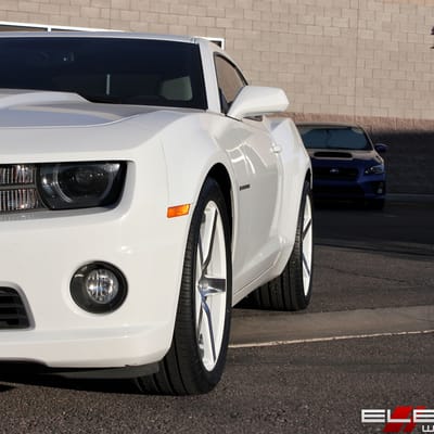 20 inch Staggered Niche Milan Silver Machined on a 2011 Chevy Camaro SS w/ Specs