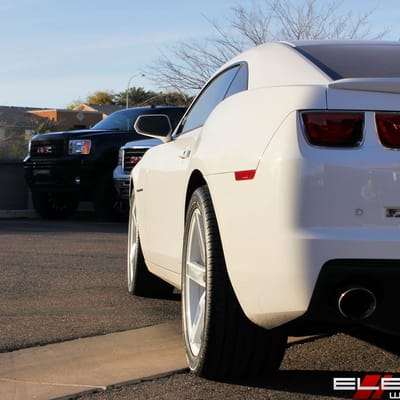 20 inch Staggered Niche Milan Silver Machined on a 2011 Chevy Camaro SS w/ Specs