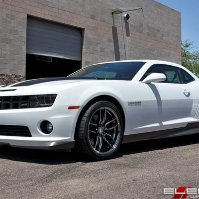 20 inch Staggered Variant Krypton Super Black Chrome (Cold Forged) on a 2011 Chevy Camaro SS w/ Specs